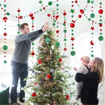 Boldog Karácsonyi Dekoráció az Otthoni 4M Ragyogj Csillag Papír Garland Új Év 2021 Noel ChristmasTree Díszek Kerst 2021 Navidad