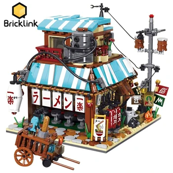 Bricklink Ötletek City Street View MOC Tészta Yile Ramen Shop Ház Áruház Japán Stílusú Építészet építőkövei Gyerek Játék Ajándék