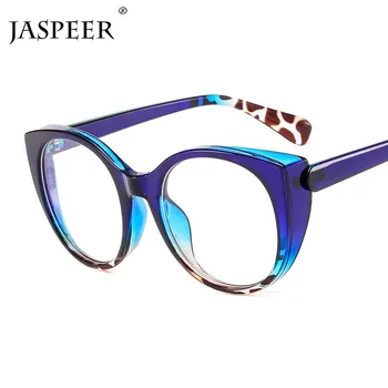 JASPEER Macska Szem, Szemüveg Keretek Nők Vintage Kerek Tiszta Lencse Divat Szemüveg Dekoráció Optikai Keretek