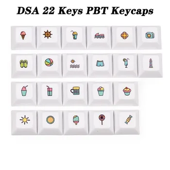 PBT Keycaps DSA Profil 22 Kulcs Mechanikus Billentyűzet Szabott DIY Rajzfilm Jég Gream 1U Festék-subbed 60% GK61 Teclado Gamer Keycap