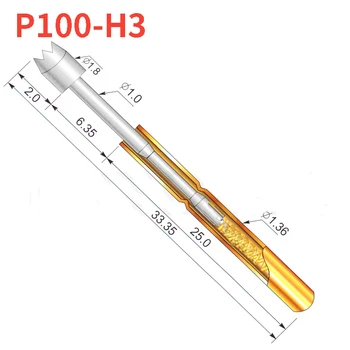 100/Csomag P100-H3 Kilenc-állkapocs Szilva Virág Fejét 1.8 mm-es Tavaszi Teszt során Használt Pin kód A Tavaszi Pin A talpvizsgálat