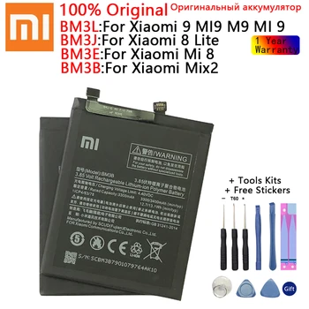 100% Xiaomi Eredeti Telefon Akkumulátora a Xiaomi 9 MI9 Mi 8 Mi8 M8 Mix 2 Mix 2 8 Lite MI8 Lite Csere Akkumulátor