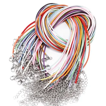 10db Fonott Multicolor Állítható Viasz Kábel DIY Karkötő, Medál, Ékszer Készítés, Bőr Kötelet, Homár Csattal String Láncok