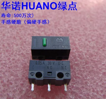 2db/csomag eredeti HUANO egér gomb egér mikro kapcsoló élet 5 millió 0.05 EGY 30V DC 0.85 N zöld pont