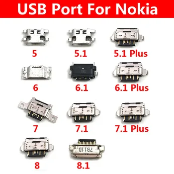 2db/Sok, Micro USB, Jack Töltő Aljzat Töltő Port Plug Dock Csatlakozó Nokia 2 3 5 6 7 8 3.1 5.1 6.1 7.1 Plusz X5 X6