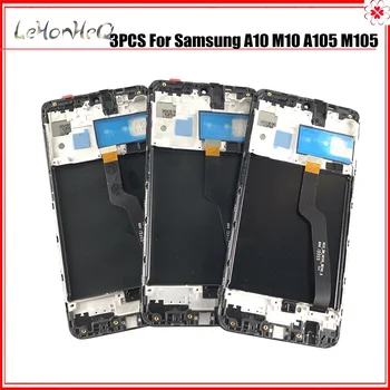 3 Darab/tétel LCD Samsung Galaxy A10 M10 M105 A105F A105G A105M A105N/DS LCD Kijelző érintőképernyő Digitalizáló Közgyűlés