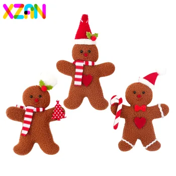 3pcs/set Gingerbread Man Karácsonyi Díszek Kreatív 2021 Gyanta Medál karácsonyfa Díszek Haza Navidad Dekoráció Ajándék