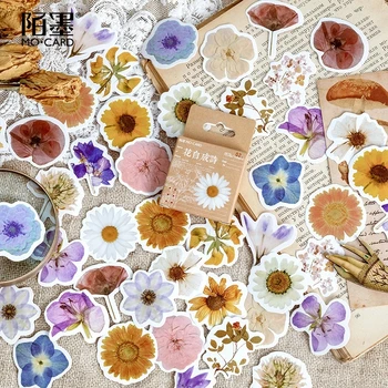 46 db/készlet Őszi Virág Matrica Diy Scrapbooking Napló Tervező, Dekorációs Matrica Album