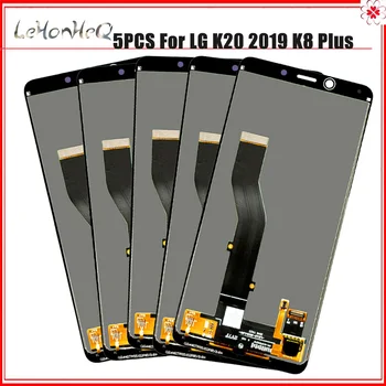5 Darab/tétel LCD Kijelző LG K20 2019 LCD k8-nál Plus Kijelző érintőképernyő Digitalizáló LM-X120 LMX120EMW Képernyőn Keret