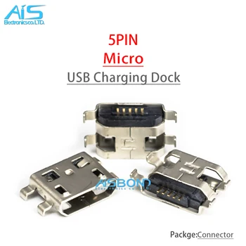 50Pcs Micro USB-s Mobil 5Pin Töltő Csatlakozó Jack Töltés ZTE V880 U880 N880S U802 U830 Lenovo A690 A690T S686 S680 S880