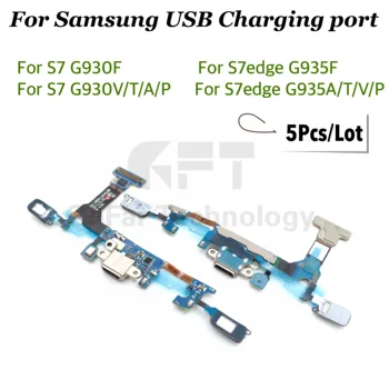 5db Samsung Galaxy S7 Szélén G930F G930V G935F G935A Eredeti USB Töltő Port PCB Fedélzeten Töltő Dokkoló Csatlakozó Flex Kábel