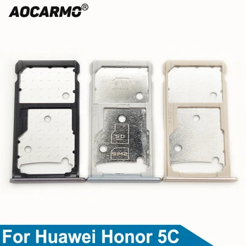 Aocarmo Szürke/Ezüst/Arany SD MicroSD Jogosultja Nano Sim-Kártya Tálca Foglalat A Huawei Honor 5C cserealkatrész