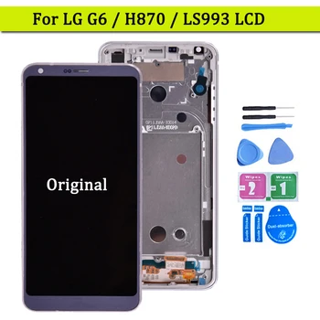 Eredeti LG G6 H870 LCD kijelző érintőképernyő Digitalizáló Közgyűlés Az LG G6 H870DS H872 LS993 VS998 US997 LCD keret