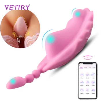 Hordozható Bugyi Anális Vibrátorok Klitorisz Stimulátor Bluetooth/Távirányító Láthatatlan Hordható Vibrátorok Felnőtt Szex Játékok a Nő