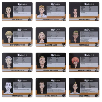 Japán Anime Tokió Revengers Adatok diákigazolvány Animáció Ryuguji Ken PVC Neve Kártyák Rajongók Ajándék Cosplay