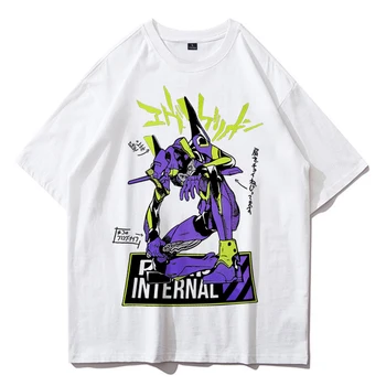 Japán Anime Unisex Evangelion Shingeki No Kyojin T-shirt Tshirt Nők Vintage Ulzzang Kawaii Nyomtatás Felső Póló T-Shirt Esztétikai