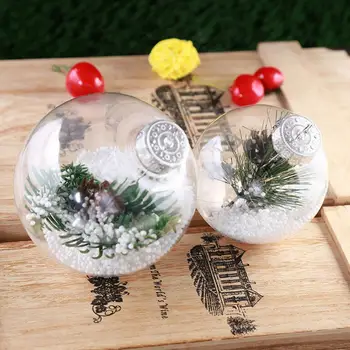 Karácsonyi Dekoráció Labdát, Csecsebecsék karácsonyfa Lógó Dísz Átlátszó Műanyag Labda DIY Dekoráció