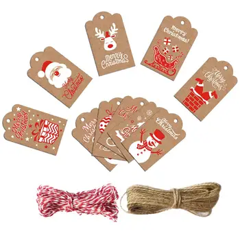 Karácsonyi Kraft Papír Ajándék Kategória Kézzel készített Vintage Címke String Barna Ajándék Kategória DIY Karácsonyi Ünnep, Ajándék Wrap Bélyegző