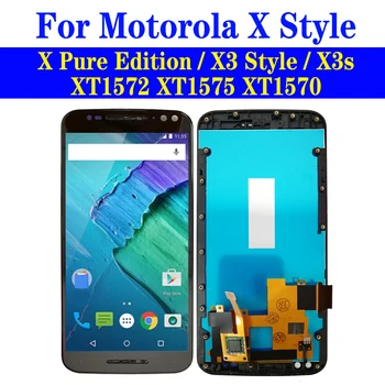 Kijelző Motorola Moto X Stílus XT1575 XT1570 X Tiszta Kiadás LCD Képernyő Keret Touch Digitalizáló Közgyűlés X3 Stílus X3s Lcd