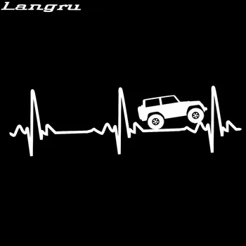 Langru 20.3x6.3cm szívverés, Ekg-t, A Jeep Wrangler Matrica, Matrica Autó Tartozékok Jdm