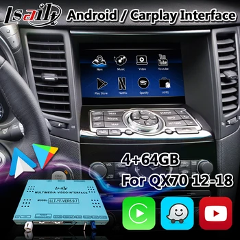 Lsailt Android Autó GPS Navigációs Felület Infiniti QX70 QX50 QX 2014-2019 A 4 GB 64 gb-os RK3399 HDMI Vezeték nélküli Carplay