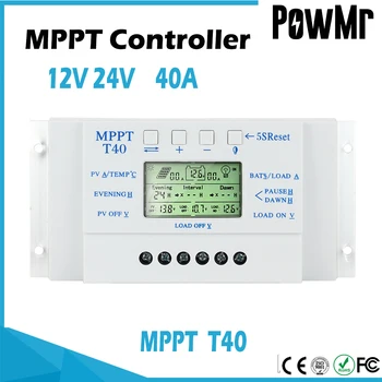 MPPT 40A 12V/24V-os Napelemes Akkumulátor Töltő Szabályozó Felelős az Adatkezelők LCD Kijelző Haza Napelem NAPELEM-Szabályozó