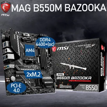 MSI MAG B550M BAZOOKA Alaplap AM4 DDR4 128Gb(OC) R3 M. 2, PCI-E 3.0 4.0 JÁTÉK B550 Placa-mama AM4 Asztali Micro ATX AMD B550