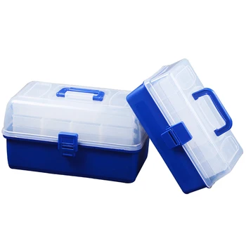 Műanyag Három Réteg Toolbox Összecsukható Alkatrészek/Gyógyszer/Manikűr/Halászati Csalit Tároló Doboz Mult-funkcionális Workbin Dobozok