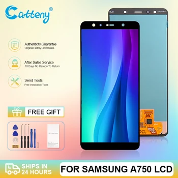 Nagykereskedelmi Samsung Galaxy A750 Lcd érintőképernyő Digitalizáló Közgyűlés A7 2018 Kijelző A750F Ingyenes Szállítási Kerettel