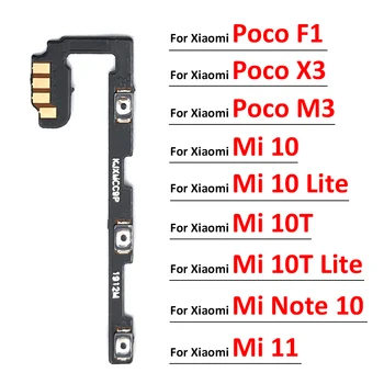 Power Off Gomb hangerő-Flex Kábel Xiaomi Mi 9T 10T 10 11 Pro Lite / Mi Megjegyzés 10 Pro / Poco X3 M3 F1 F2 Pro