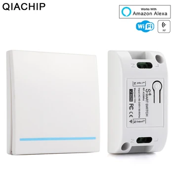 QIACHIP RF Wifi Kapcsoló RF 433MHz Tuya Alkalmazás Vezeték nélküli Kapcsoló Fali Panel 433MHz RF WiFi Távirányító Adó Intelligens Otthon