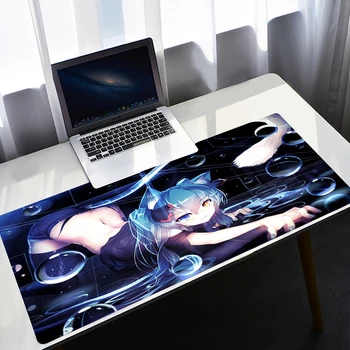 Számítógép Tartozékok Pad Egér Laptop Játék Aranyos DJ Macska Lány Szőnyeg Játék Xxl Mousepad Gamer Szőnyeg Hivatal Mat Deskmat Táblázat Anime