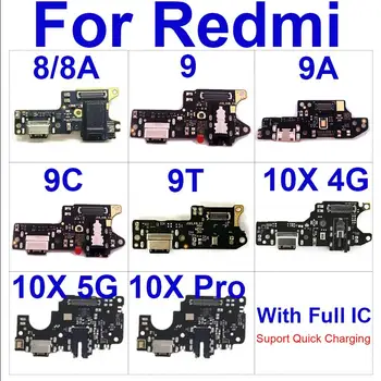 Töltő USB csatlakozó Tábla A Xiaomi Redmi 8 8A 9 9A 9B 9T USB-Port, Jack Redmi 10 10X 5G 10XPro Csere, Javítás, Alkatrészek