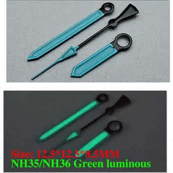 Vigyázz tartozékok óra mutató NH35 kezét, kék, fekete kezét, zöld világító, alkalmas NH35, NH36 mozgalom NEM.26