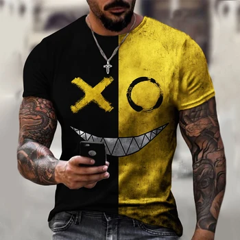 XOXO - férfi 3D nyomtatott póló, utcai alkalmi, divat, pulóver, nagy, kerek nyakú póló, férfi hip-hop T-shirt, 2021