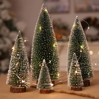 10 cm 30 cm Mini karácsonyfa Mesterséges Kis Hó Fenyő a Tű karácsonyfa Santa Asztali Asztali Haza Kellékek, Helyszín Dekoráció