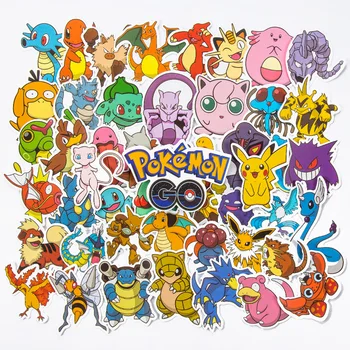 50Pcs Pokemon Matricák Kawaii Pikachu Címkék Gördeszka, Kerékpár Gitár Laptop Gyerekek Vízálló címkék Játékok