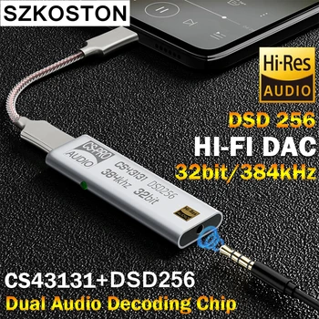 DAC Fejhallgató Erősítő CS43131 DSD256 USB C Típus 3,5 mm-es Audio Kimenet Felület iPhone PC hi-fi Audió Adapter Chip Erősítő