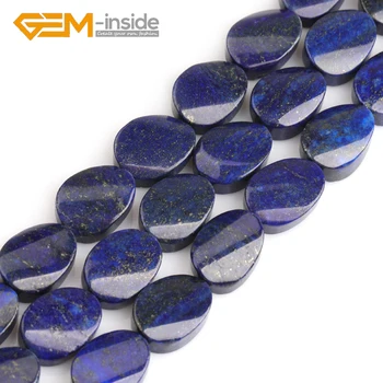 Természetes Kék Lapis Lazuli Kő Semi Precious 15x20mm Ovális Alakú Gyöngy Ékszerek Készítése DIY Ajándék 15